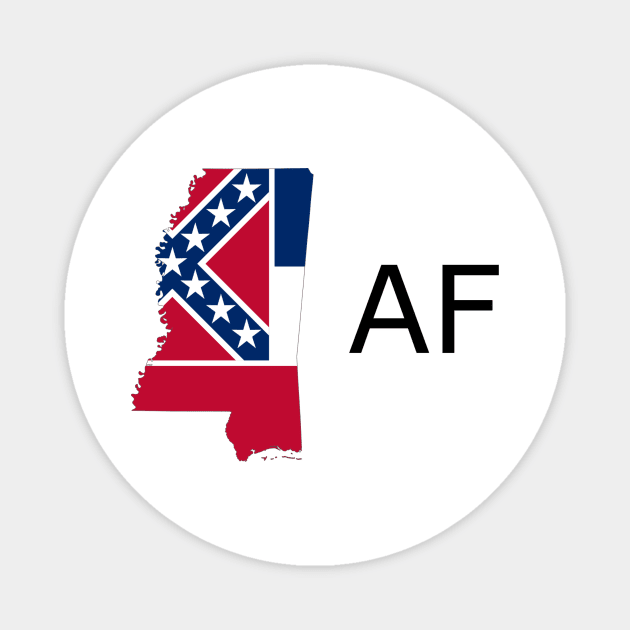 Mississippi Flag State Outline AF (black) Magnet by Big Term Designs